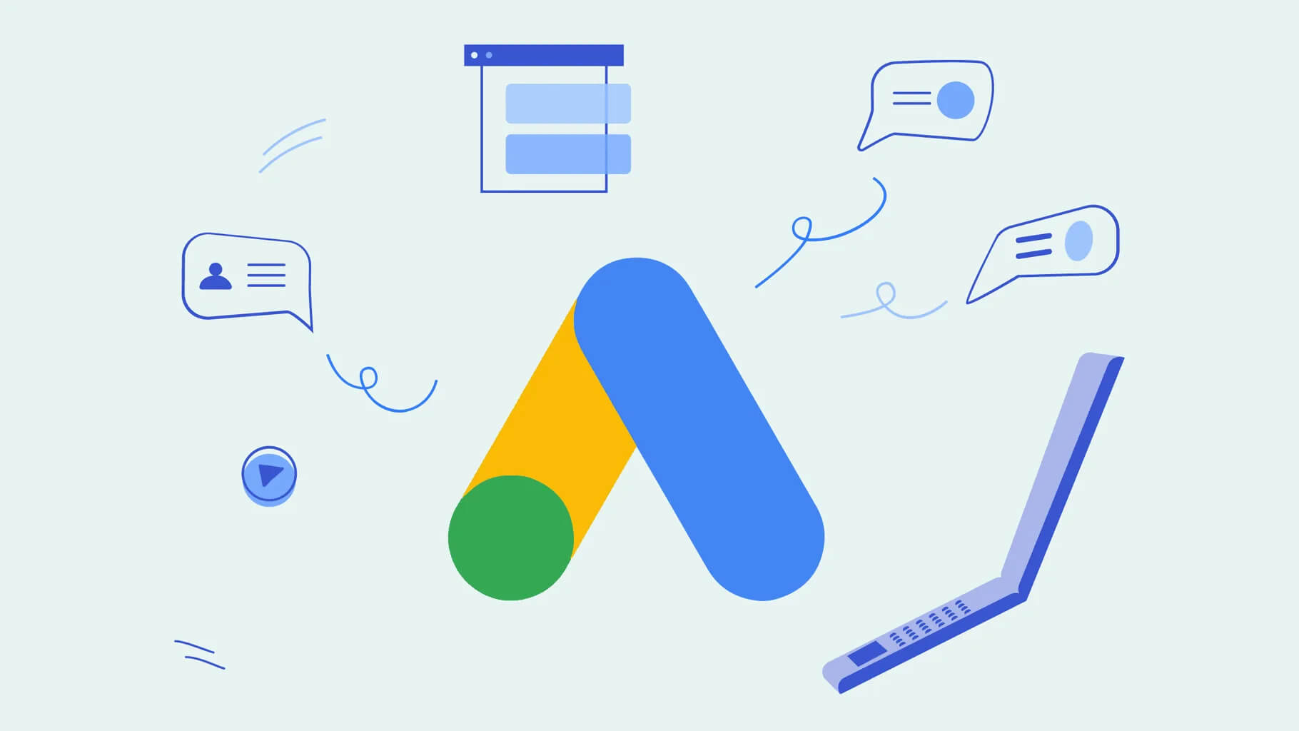 A cartoon representation of Google ads
