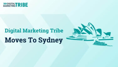 DMT branded banner for Digital Marketing Tribe Moves To Sydney with Sydney Opera House illustration