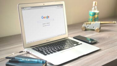 Laptop set up with Google