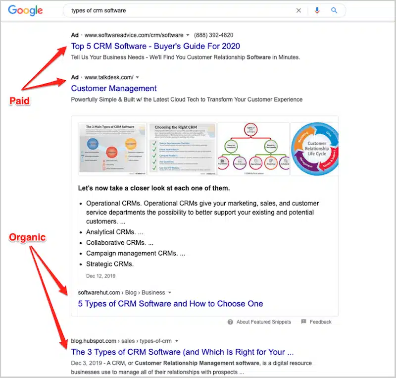 Differentiating Types of Google SERP